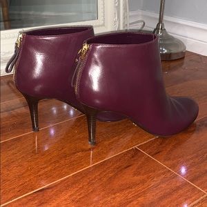 Sergio Rossi burgundy ankle boots